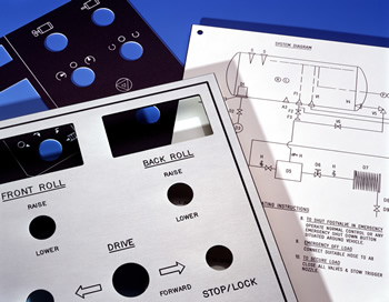 Control panel Mimics and Facias - engraved facias and mimic diagrams